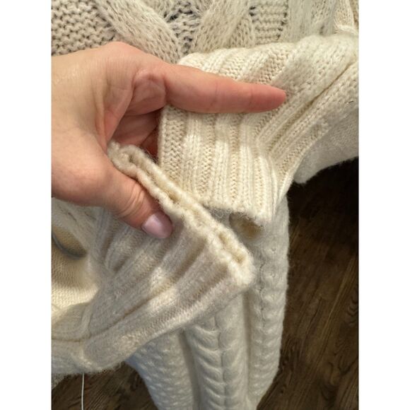 NWOT Banana Republic Cable Knit Turtleneck Sweater Dress Cream Classic Wool - Picture 6 of 11